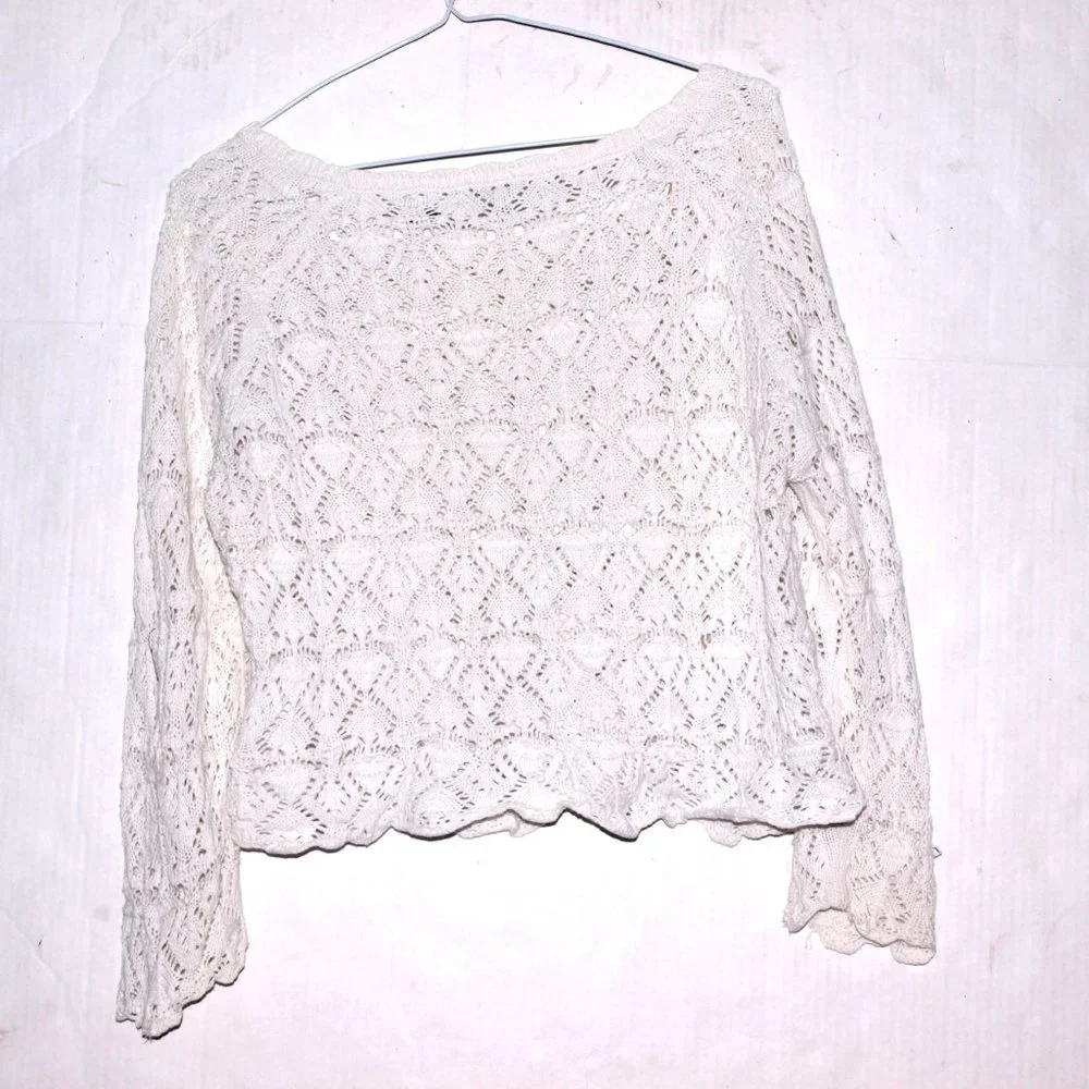 Jeanne Pierre White Knitted Cotton Top